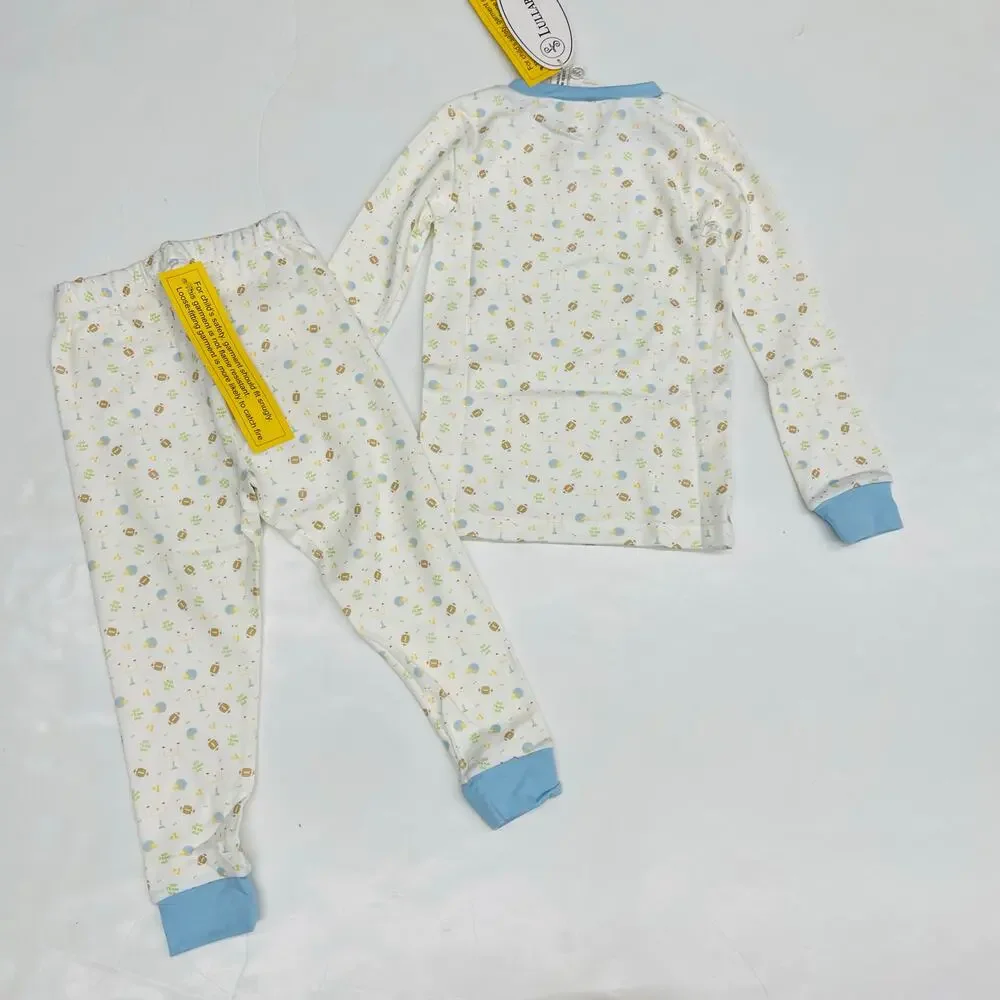 NWT Lullaby Set 4T Sweet Pea PJ Set - Football Print